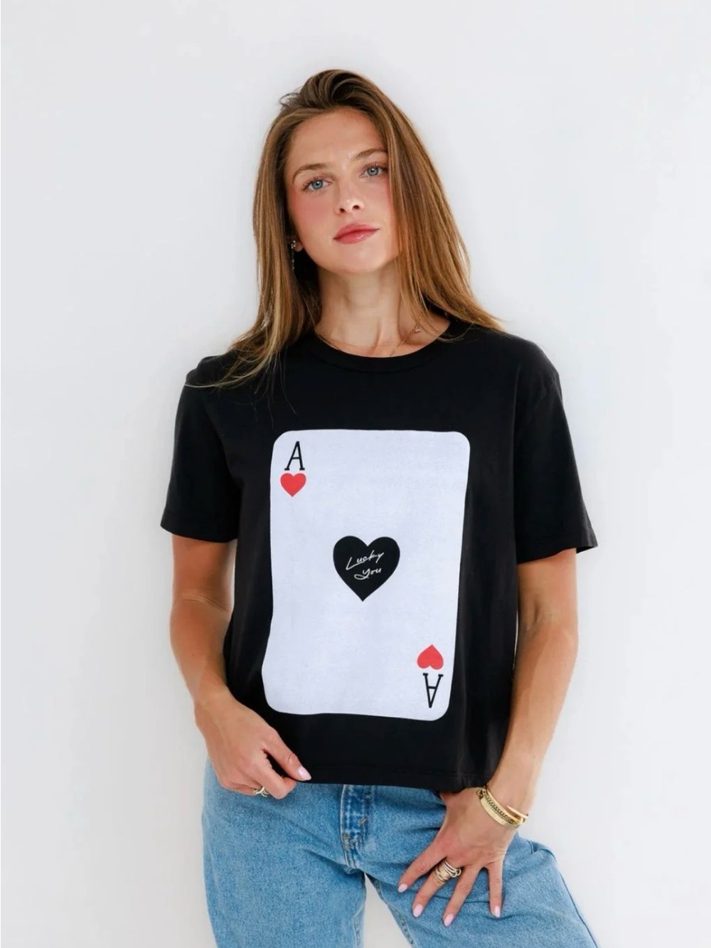 NWT Sunny Somewhere - Lucky You - Ace-Everyday Tee, Size XS